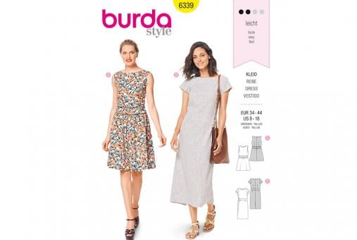 burda Schnittmuster 6339 Kleid mit Taillenblende 