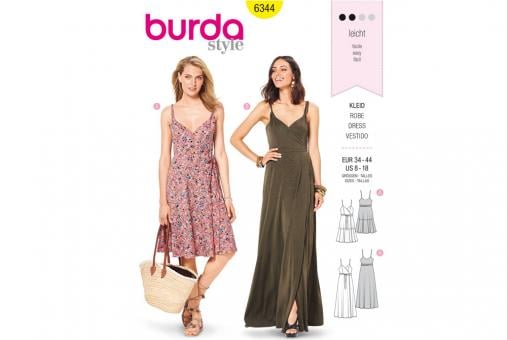 burda Schnittmuster 6344 Wickelkleid - Trägerkleid 