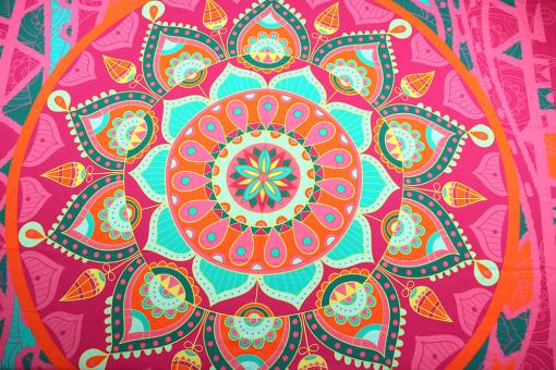 Viskose-Panel - Pink Mandala - 145 x 145 cm 