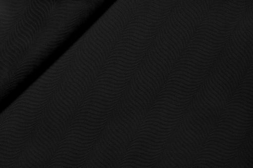 Jacquard-Taft Premium - Wellen - Schwarz 