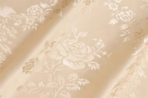 Jacquard-Satin - Roses Champagner