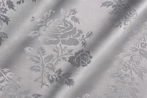 Jacquard-Satin - Roses Silber