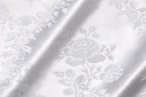 Jacquard-Satin - Roses Weiß