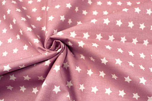 Baumwollstoff für Bettwäsche - Stars - 295 cm - Dusty Pink 