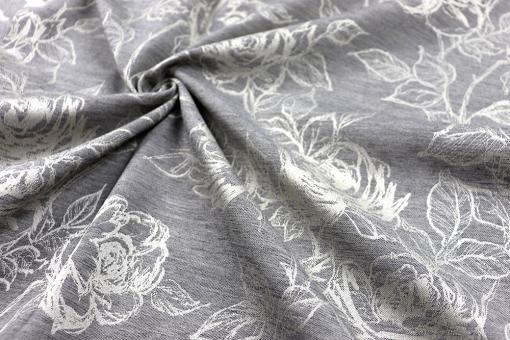 Jacquard Light Roses - Silber/Creme 