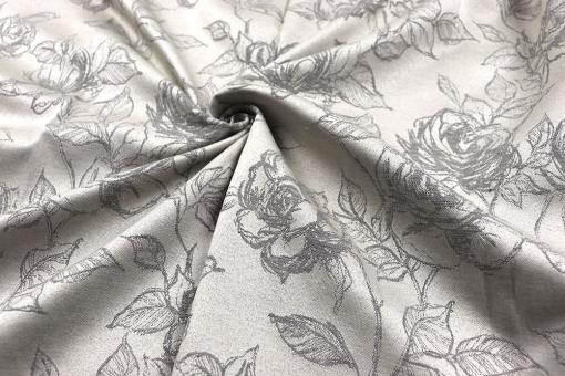 Jacquard Light Roses - Creme/Silber 