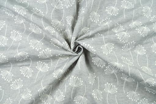 Pusteblumen-Schirmchen - Dekostoff Jacquard - Hellgrau/Creme 