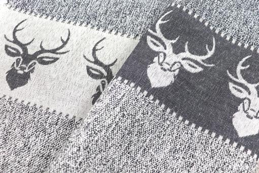 Jacquard-Dekostoff zweiseitig - Gestreifter Hirsch 