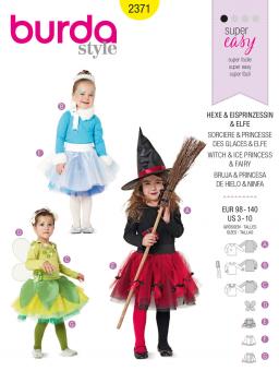 burda Schnittmuster 2371 Karneval Kids Hexe & Eisprinzessin & Elfe 