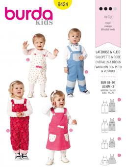 burda Schnittmuster 9424 - Kids Latzhose & Kleid 