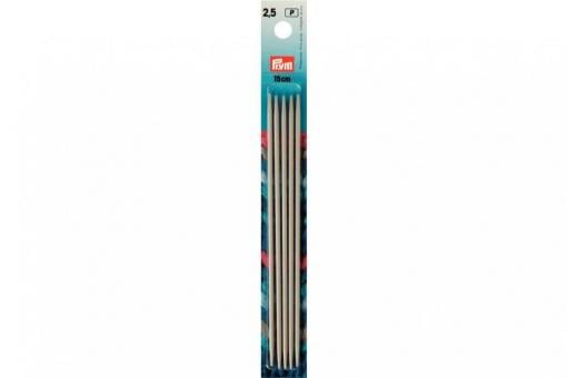 Strumpfstricknadeln Prym 15 cm - 2,5 mm Grau ALU 