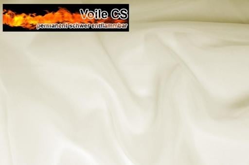 Voile - permanent schwer entflammbar - 300 cm - Creme - 1,0 Meter Creme