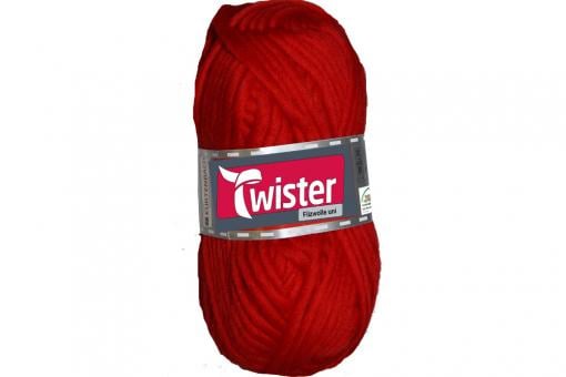 Filzwolle Twister - 50 g - Uni Rot