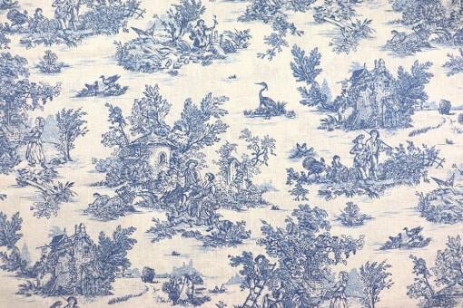 Baumwollstoff Toile - Erntedank - Blau 