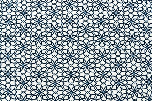 Dekostoff Jacquard - Flor de Alicante - Weiß/Blau - 280 cm 