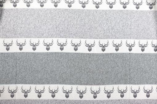 Jacquard-Dekostoff zweiseitig - Gestreifter Hirsch 