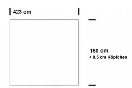 Fertig-Gardine - linke Seite - Voile Standard - a: 423 x b: 150 cm - Hellgrün 