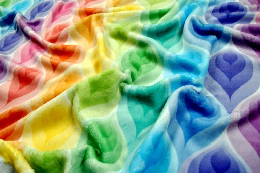 Kuschel-Fleece - Rainbow Leaves 