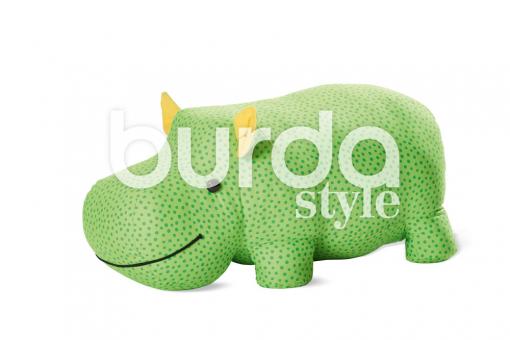 burda Schnittmuster 6560 Kuscheltiere - Nilpferd - Nashorn - XXL-Stofftier 