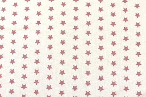 Baumwollstoff - Stars - 295 cm - Weiß/Dusty Pink 