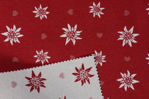 Dekostoff Jacquard Rot - zweiseitig 