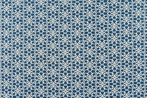 Dekostoff Jacquard - Flor de Alicante - Weiß/Blau - 280 cm 