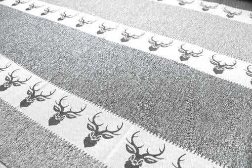 Jacquard-Dekostoff zweiseitig - Gestreifter Hirsch 