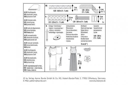burda Schnittmuster 2353 Römerin - Ägypterin 