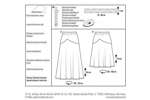 burda Schnittmuster 6468 Gummizugrock 