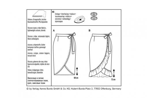 burda Schnittmuster 6200 Wickelrock 