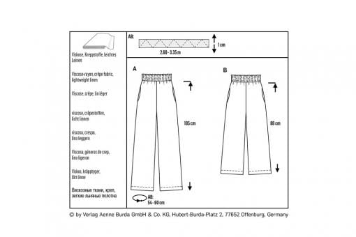 burda Schnittmuster 6229 Gummizug-Hose 