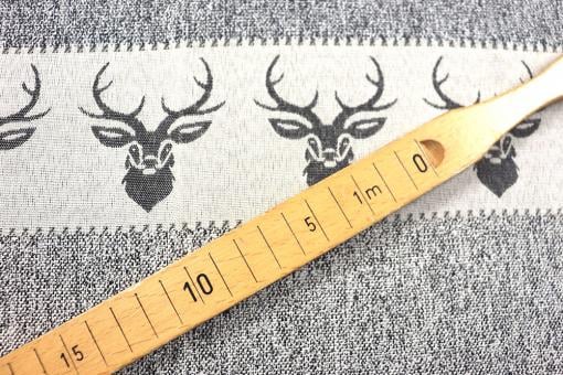 Jacquard-Dekostoff zweiseitig - Gestreifter Hirsch 