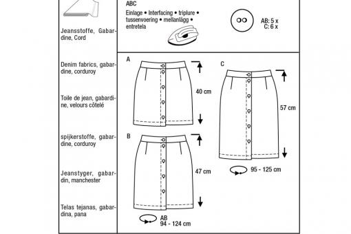 burda Schnittmuster 5857 - Rock 