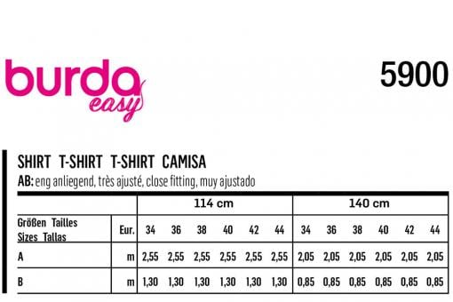 burda Schnittmuster 5900 - Shirt 