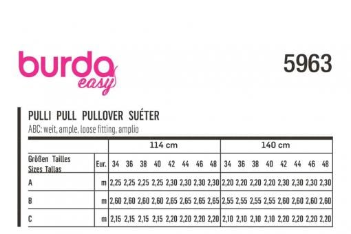 burda Schnittmuster 5963 - Rollkragenpulli 