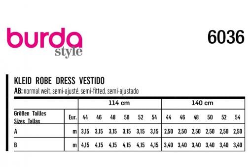 burda Schnittmuster 6036 - Kleid 