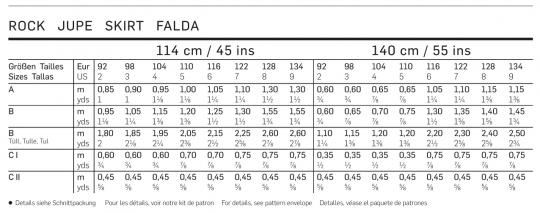 burda Schnittmuster 9442 Rock 