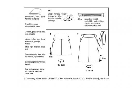 burda Schnittmuster 6235 Rock mit Passe 