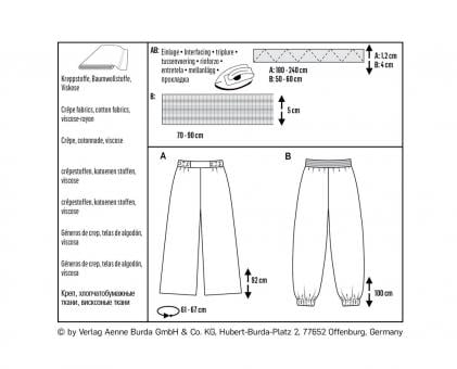 burda Schnittmuster 6283 Hose - Pumphose 