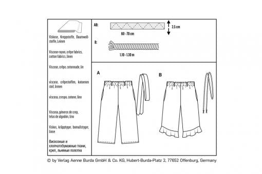 burda Schnittmuster 9302 Gummizug-Hose 