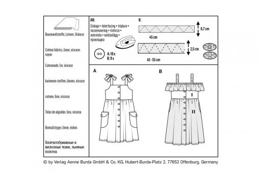 burda Schnittmuster 9304 Trägerkleid 