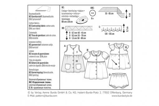 burda Schnittmuster 9357 Kleid - Höschen 