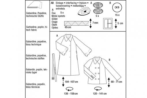 burda Schnittmuster 5824 - Jacke & Mantel 