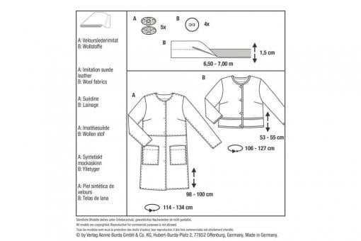 burda Schnittmuster 5951- Jacke und Mantel 