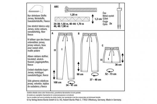Burda Schnittmuster 6054 - Jogpants 