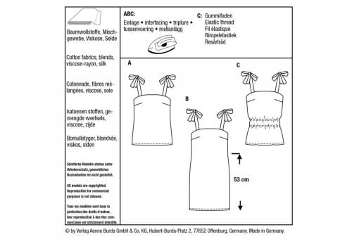 burda Schnittmuster 6121 - Tops/Trägerkleid 