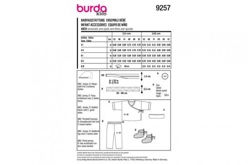 burda Schnittmuster 9257 - Kombi Shirt/Hose/Schüchen 