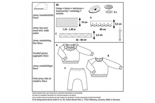 burda Schnittmuster 9259 - Kombi Oberteil/Hose 